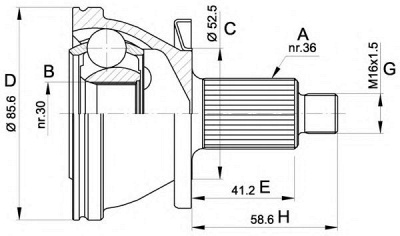 OPEN PARTS cvj543310 -  Шарнирный комплект, приводной вал